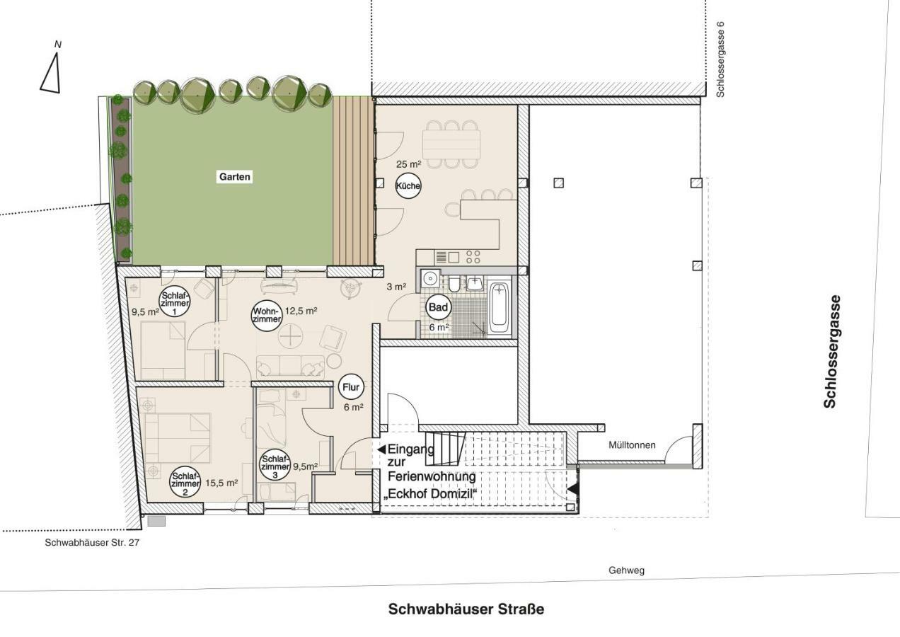 Eckhof Domizil - Grosszuegige Ferienwohnung Mit Kleinem Garten In Der Altstadt Von 고타 외부 사진